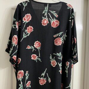 Vivoli Brand Women's Black Rayon Blouse, Size 2X